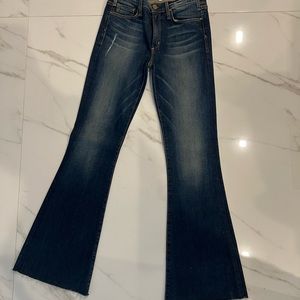 Bell bottom jeans dark blue low waist